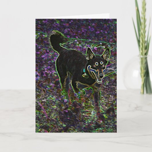 ネオンカニン誕生日 カード (正面)