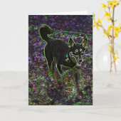 ネオンカニン誕生日 カード (黄色い花)