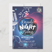 ネオンカラオケナイトイベントパーティーバークラブフライヤーB 招待状 (正面)