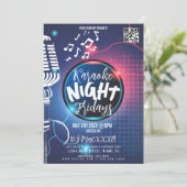 ネオンカラオケナイトイベントパーティーバークラブフライヤーB 招待状 (スタンド正面)