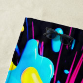 ネオンカラスプラッシュアート ビーチタオル (インサイチュ)