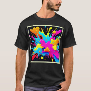 ネオンカラスプラッシュアート Tシャツ