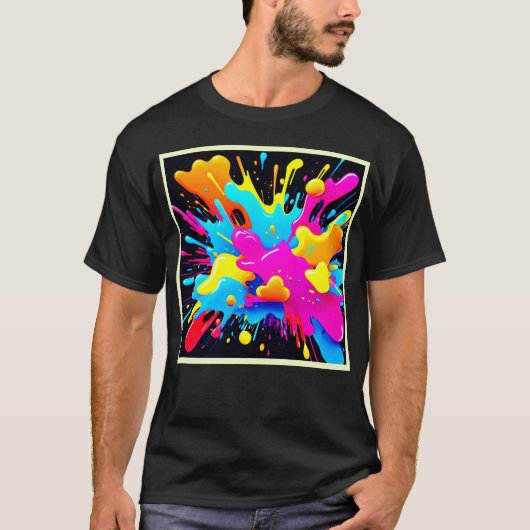 ネオンカラスプラッシュアート Tシャツ (正面)