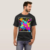 ネオンカラスプラッシュアート Tシャツ (正面フル)
