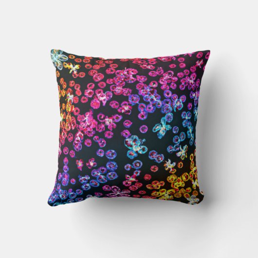 ネオンカラフルアートデザイン買今 クッション (裏面)