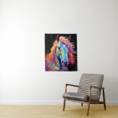 ネオンカラフルウマのタペストリー タペストリー (インサイチュ)