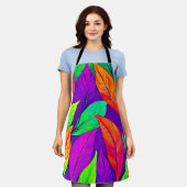 ネオンカラフルエテ離れリアルパターン エプロン (着用した状態)