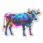 ネオンカラフルカウアート鮮やか白熱［赤熱］光を放つ – 牛 シール (正面)