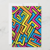 ネオンカラフルグラフィティ通りアートバースデーパーティー 招待状 (裏面)