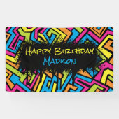 ネオンカラフルグラフィティ通りアートバースデーパーティー 横断幕 (横)