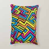 ネオンカラフルグラフィティ通りアートパターン アクセントクッション (裏面(縦))