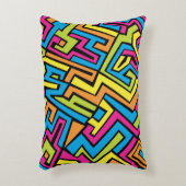 ネオンカラフルグラフィティ通りアートパターン アクセントクッション (正面(垂直))