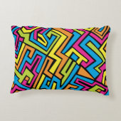 ネオンカラフルグラフィティ通りアートパターン アクセントクッション (裏面)