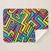 ネオンカラフルグラフィティ通りアートパターン シェルパブランケット (正面(横))