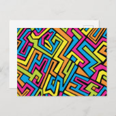 ネオンカラフルグラフィティ通りアートパターン シーズンポストカード (正面/裏面)