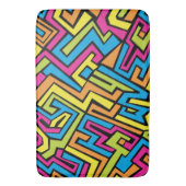 ネオンカラフルグラフィティ通りアートパターン バスマット (正面縦)