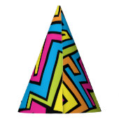 ネオンカラフルグラフィティ通りアートパターン パーティーハット (裏面)