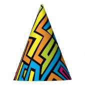 ネオンカラフルグラフィティ通りアートパターン パーティーハット (正面)