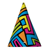 ネオンカラフルグラフィティ通りアートパターン パーティーハット (右)