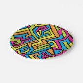 ネオンカラフルグラフィティ通りアートパターン ペーパープレート (アングル)