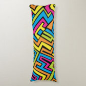 ネオンカラフルグラフィティ通りアートパターン ボディピロー (正面縦)