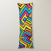ネオンカラフルグラフィティ通りアートパターン ボディピロー (裏面 (縦))