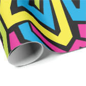 ネオンカラフルグラフィティ通りアートパターン ラッピングペーパー (ロールコーナー)