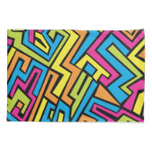 ネオンカラフルグラフィティ通りアートパターン 枕カバー (裏面-左)