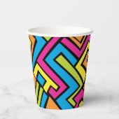 ネオンカラフルグラフィティ通りアートパターン 紙コップ (裏面)