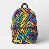 ネオンカラフルグラフィティ通りアート新学期 プリントバックパック (正面)