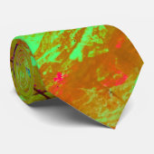 ネオンカラフルグリーン抽象芸術(ばちゃばちゃ)跳ねる絵を描 ネクタイ (ロール)