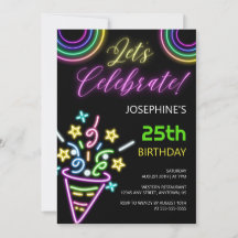 ネオンカラフルグローおもしろい誕生日パーティー