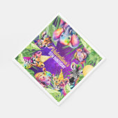 ネオンカラフルグローサファリジャングルパーティー動物 スタンダードランチョンナプキン (角)