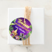 ネオンカラフルグローサファリパーティー動物ありがとう フェイバータグ (インサイチュ)