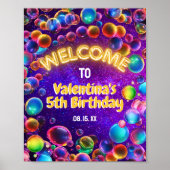 ネオンカラフルグローバブルバースデーパーティーへようこそ ポスター (正面)