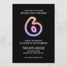 ネオンカラフルサイン6thトレンディー誕生日パーティー