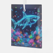 ネオンカラフルサメ ガラスオーナメント (正面左)