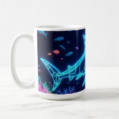ネオンカラフルサメ コーヒーマグカップ (左)
