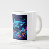 ネオンカラフルサメ ジャンボコーヒーマグカップ (正面右)