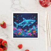 ネオンカラフルサメ スタンダードカクテルナプキン (インサイチュ)