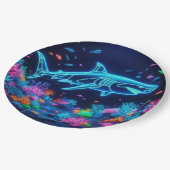 ネオンカラフルサメ ペーパープレート (アングル)