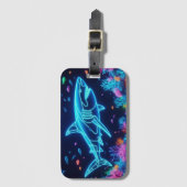 ネオンカラフルサメ ラゲッジタグ (正面縦)