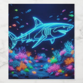 ネオンカラフルサメ ワインラベル (シングルラベル)