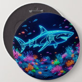 ネオンカラフルサメ 缶バッジ (正面&裏面)