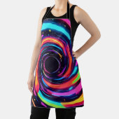 ネオンカラフルスパイラル抽象芸術アート エプロン (インサイチュ)