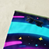 ネオンカラフルスパイラル抽象芸術アート ビーチタオル (インサイチュ)