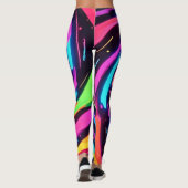 ネオンカラフルスパイラル抽象芸術アート レギンス (裏面)