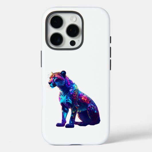 ネオンカラフルチータアート白熱［赤熱］光を放つ – 野猫 Case-Mate iPhoneケース (裏面)