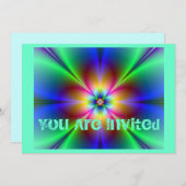 ネオンカラフルデイジー 招待状 (正面/裏面)