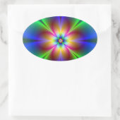 ネオンカラフルデイジー 楕円形シール (バッグ)